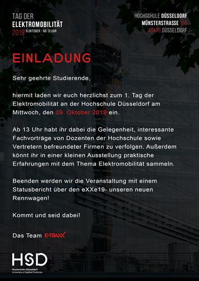 Tag der Elektromobilität Einladung
